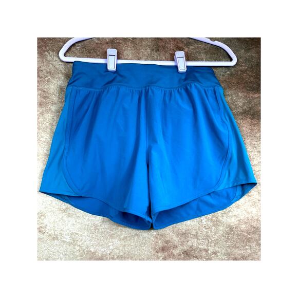 Athletic Back Zip Pocket Elastic Waist Logo All in Motion Shorts Teal size S - Picture 1 of 11